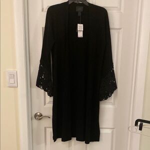 Black Lace Sleeve Cardigan
